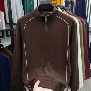 Camiseta de Hombre de Lujo con Media Cremallera, Cuello Alto, Manga Larga, Cálida, Informal, 100% Algodón Transpirable para Invierno - Product Image 6