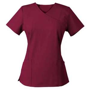 Uniforme Médico Personalizado para Mujer, Uniforme de Enfermería de Hospital con Manga Corta, Tela Tejida, Diseño Unisex para Médicos y Pacientes - Product Image 2