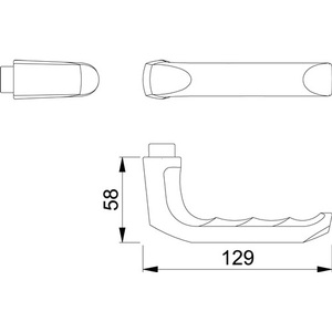HOPPE London 113 H Par de manillas de aluminio F2 para puerta, cuadradas de 10 mm, rosetas de husillo cuadrado 113 H, accesorios para rieles de cortinas - Product Image 3