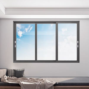 JBDhome Fenêtres coulissantes en aluminium inspirées du bateau en verre Portes coulissantes en aluminium noir avec fenêtres latérales - Product Image 3