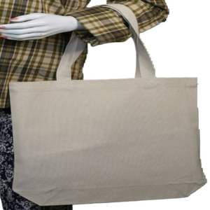 Venta al por mayor imprimible grande 100% algodón lona bolsa de compras embalaje bolsa de mano logotipo impreso personalizado llevar bolsa de algodón con asa larga - Product Image 3