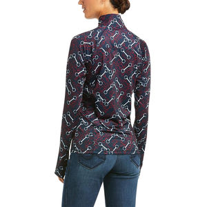 Camisa de equitación para mujer, de verano, hecha a medida, de manga larga, estampada, transpirable, de poliéster/nailon, con logotipo personalizado, marca privada - Product Image 2