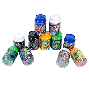 100ml PET Storage Container Ready Stock Holographic Printed Can Shape Design Flip Lid Airtight Candy <b>Jar</b> Custom Logo - Product Image 1