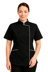 Abrigo de Chef de manga corta para mujer, uniforme culinario profesional para servicio de comida, restaurante y Bar, Catering, hornear - Product Image 5