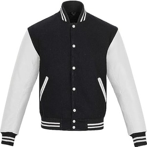 top quality Custom Logo Baseball Varsity <b>Jacket</b> PU <b>leather</b> Sleeve Wool Bomber <b>Men</b> Letterman OEM <b>jacket</b> for <b>men</b> women - Product Image 1