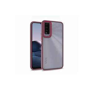 JoieCreatif Flora Funda de silicona transparente para teléfono, cubierta trasera protectora premium para Vivo Y20S, color rojo - Product Image 1
