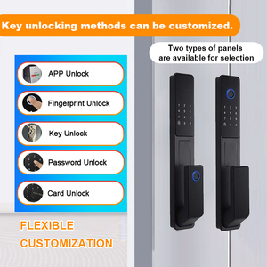 <span class=keywords><strong>Serrure</strong></span> de porte intelligente à <span class=keywords><strong>double</strong></span> crochet avec déverrouillage par empreinte digitale, batterie au lithium numérique, Wi-Fi Tuya, idéale pour les hôtels KFC, les maisons d'hôtes - Product Image 2