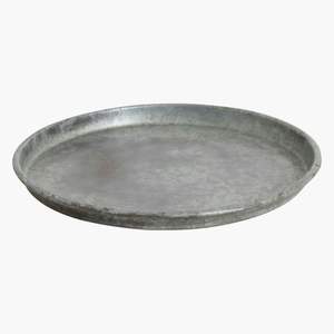 ถาดเสิร์ฟชุบสังกะสีสไตล์วินเทจพร้อมที่จับด้านข้างที่แข็งแรงและฐานลึกสำหรับบ้านและโต๊ะแบบชนบท - Product Image 6