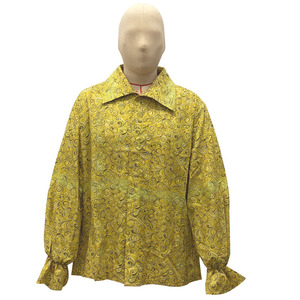 Camisa <span class=keywords><strong>de</strong></span> Manga Larga Estilo Hippie Vintage para Hombre, Diseño Psicodélico Amarillo con Estampado <span class=keywords><strong>de</strong></span> Remolinos, Ideal para Halloween y Festivales <span class=keywords><strong>de</strong></span> Música - Product Image 3