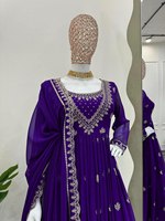 Shree Indian Exports 2024 Collection Spéciale Mariage Robes Salwar Kameez de Mariée pour Femme en Soie Georgette Brodé Longueur Ras du Sol Fantaisie
