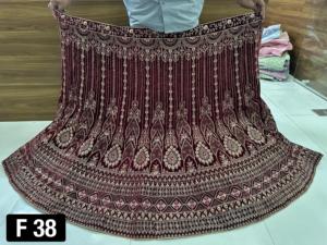 Juego de Dupatta de verano de trabajo Jacquard pesado para novia moderna 2,5 m Flair Soft Net Semicosido Choli Velvet Lehenga Fiesta hasta el suelo - Product Image 6