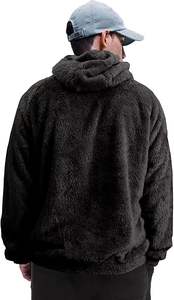 เสื้อฮู้ดผู้ชายผ้าคอตตอนผ้าฟลีซแห้งเร็วระบายอากาศได้ดีสีพื้นใส่100% พอดีตัวปกติแฟชั่นฤดูหนาว - Product Image 5