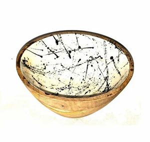 จานชามสลัดที่มียอดขายสูงสุดขนาดที่กําหนดเองผลิตในอินเดียชามเสิร์ฟไม้อะคาเซียพิมพ์เคลือบ - Product Image 3