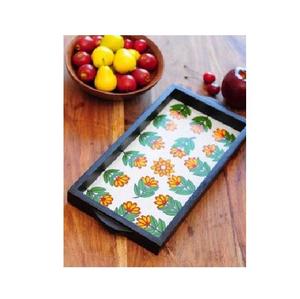 Decorative Meena Tray Indian Hand Painted Luxury Acacia Wood Eco-Friendly Modern Customized Durable Non-Toxic 100pcs Colorful - Product Image 1