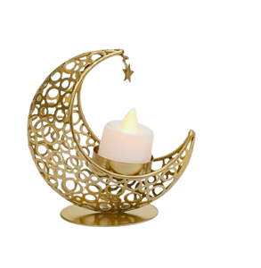 Bougie votive de Noël en métal fini or pour éclairage de maison, décoration de table, pilier de bougie votive - Product Image 4