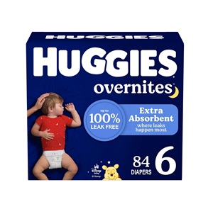 Couches jetables pour bébé, taille 6, nuit, protection anti-fuite 3D, surface sèche, absorption, 84 unités (2 paquets de 42), l'emballage peut varier - Product Image 3