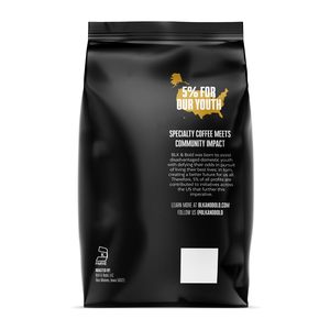 Café moulu BLK & Bold, torréfaction moyenne Rise & GRND, 100% Arabica, pour presse française et cafetière, sac de 2 lb - Product Image 3