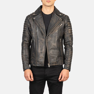 Veste tendance en cuir de vachette de qualité supérieure pour hommes, veste en cuir tendance à fermeture éclair pour hommes - Product Image 4