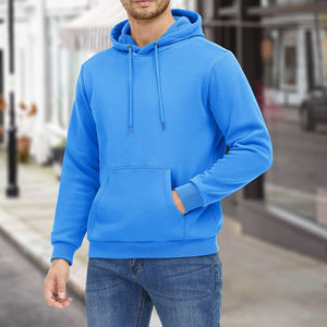 Vente en gros de sweats à capuche en coton 100% uni teint en hiver, impression de logo personnalisé, sweats à capuche en molleton décontractés tendance de haute qualité pour hommes - Product Image 2