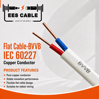 Câble plat BVVB IEC 60227, conducteur en cuivre, isolation en PVC, gaine en PVC, fil électrique à deux conducteurs pour le câblage des bâtiments résidentiels