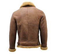 Veste d'hiver pour homme en fausse fourrure sherpa, 100% cuir véritable, grande taille, col rabattable, chauffante, coupe-vent, écologique