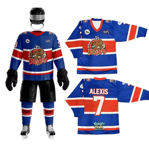 OEM Personnalisé Tackle Sergé Brodé Hockey sur Glace Jersey Rapidement Équipe Sublimation Hockey Uniforme - Product Image 2