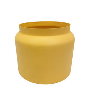 Maceta redonda de Metal atractiva, macetas y jardineras con textura de madera negra y agujero inferior para el hogar y el jardín, suministros hechos a mano a granel - Product Image 2