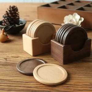 Manteles individuales con acabado Natural de alta calidad, juego de posavasos de madera decorativos para exhibición de tazas de té y café, 100% ecológico - Product Image 2