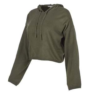 Top Crop da Donna Calvin Klein con Cappuccio e Maniche a Campana, Taglia XL, in Seta Verde Lavorata a Maglia con Ricami in Stile Hip Hop - Product Image 2