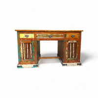 Bureau de direction personnalisé en bois massif, style traditionnel et moderne, convertible, mobilier de bureau de qualité supérieure, fabriqué à partir de bois de bateau recyclé