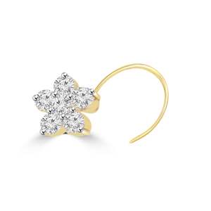 Women's 14kt Yellow Gold <b>Nose</b> Ring Flower-Shaped with Labgrown <b>Diamonds</b> Hot Selling Wholesale Jewelry for Weddings and Gifts - Product Image 2