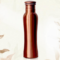 Bouteilles en cuivre martelé, 100 % cuivre, capacité 30 oz, avec couvercle et poignée, design classique, écologiques, résistantes à l'eau bouillante, pour l'extérieur