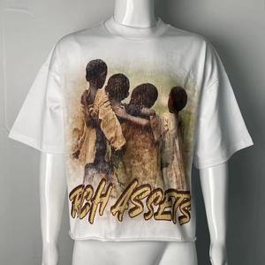 Personalizado 100% algodón 3D Puff impreso sólido camiseta de gran tamaño Streetwear cómodo de los hombres de alta calidad Logo impreso de punto - Product Image 3