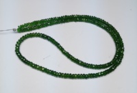 Perles Rondelle à facettes en Diopside vert chromé véritable naturel meilleure qualité en gros pour la fabrication de bijoux taille 3.5mm à 5mm
