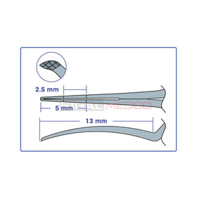 Pinzas de Capsulorrexis Manuales de Acero Inoxidable Alemán con Eje Marcado de 2.5mm y 5mm, Puntas Afiladas Serradas para Cirugía Oftálmica de Cataratas SIGAL - Product Image 5