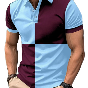 2025 de talla grande para hombres para Polos nueva moda Casual sólido transpirable verano manga corta creativo 3D Color a juego - Product Image 1