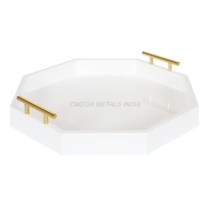 Customized Handmade Lacquered Wooden <b>Tray</b> Set in Rich Mango Color with Classic Round Shape Timeless Design for Home Entertaining - Product Image 1