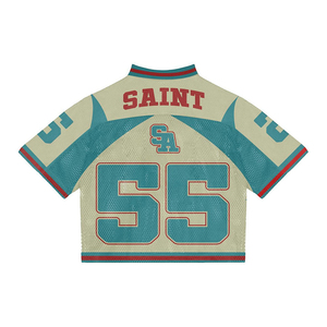 Maillot de football personnalisé 2025 à patch limité cousu Style américain haut en maille bleu et noir vêtements de sport respirants à impression numérique - Product Image 2