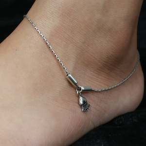 925 <b>Silver</b> <b>Anklet</b> with Heart Pattern Nazakat Freshwater Pearl Diamond Christian Religious Butterfly Bell Design for Party Gift - Product Image 3
