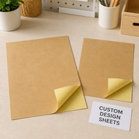 Étiquettes adhésives personnalisées en papier kraft imprimables au laser, feuilles d'autocollants A4, colle permanente pour emballage et expédition