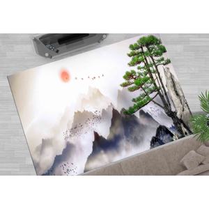 Japanese View Printed <b>Rug</b>: Mountain Landscape Home Decor <b>Rug</b>,<b>Chenille</b> <b>Rug</b> - Product Image 1