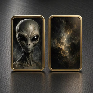 Ensemble <span class=keywords><strong>de</strong></span> cartes d'art métalliques <span class=keywords><strong>de</strong></span> collection en laiton, thème Alien, Ovni, Espace, <span class=keywords><strong>Nébuleuse</strong></span>, avec cadre doré et support <span class=keywords><strong>de</strong></span> présentation, décoration <span class=keywords><strong>de</strong></span> grotte d'homme sur le thème <span class=keywords><strong>de</strong></span> la science-fiction, cadeau - Product Image 4