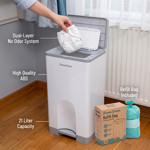 Vente en gros de poubelle à couches pour bébé, sécurité enfant, 21 litres, grande capacité, contrôle des odeurs, bac à couches avec sac de recharge - Product Image 2