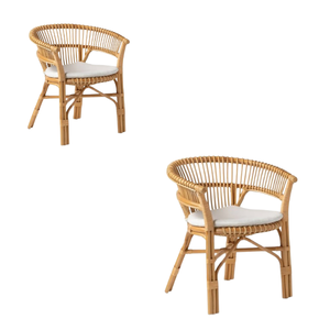 Chaise de salle à manger en rotin de meubles commerciaux chaise longue en rotin avec siège en mousse confortable pour salon extérieur - Product Image 5