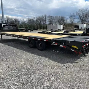 Haute qualité Original Double essieu plate-forme en acier à plat remorque à benne basculante LED lumières voiture camion remorque utilitaire pour le Transport de voiture - Product Image 6