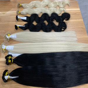 El mejor precio al por mayor, color caliente superior, extensión de cabello de Vietnam, Punta Plana, queratina, cuerpo recto Natural, Onda, cabello humano virgen crudo - Product Image 2