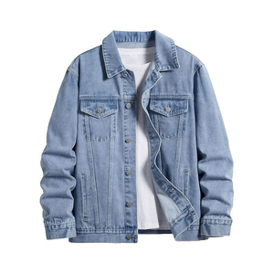 Veste en jean boutonnée oversize confortable avec logo personnalisé, vestes en jean pour hommes, vêtements décontractés en jean, veste d'automne, meilleure veste en jean - Product Image 1