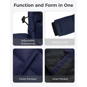 Vestes d'hiver légères en duvet épais de qualité supérieure pour hommes, impression personnalisée du logo, luxe, grande taille, veste matelassée unie pour l'extérieur - Product Image 6