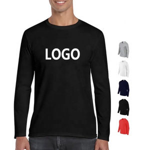 Camiseta de manga larga de algodón Hip-Hop para hombre, ropa de calle Unisex holgada para invierno, estilo lavado, logotipo personalizado - Product Image 1