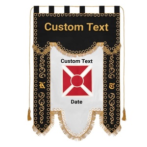 Bandera Ligera de Seda Bordada a Mano de la Logia Masónica, Cruz Roja de los Caballeros Templarios, de la Más Alta Calidad, Venta al por Mayor - Product Image 4